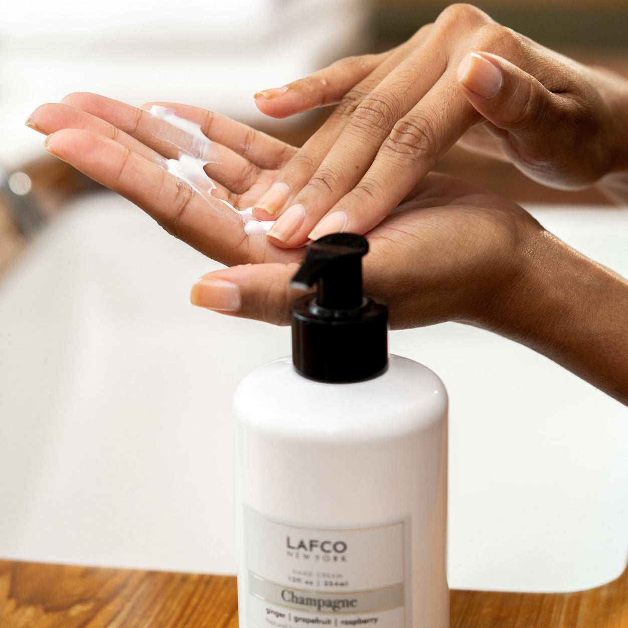 Lifestyle image of Lafco Champagne Hand Cream