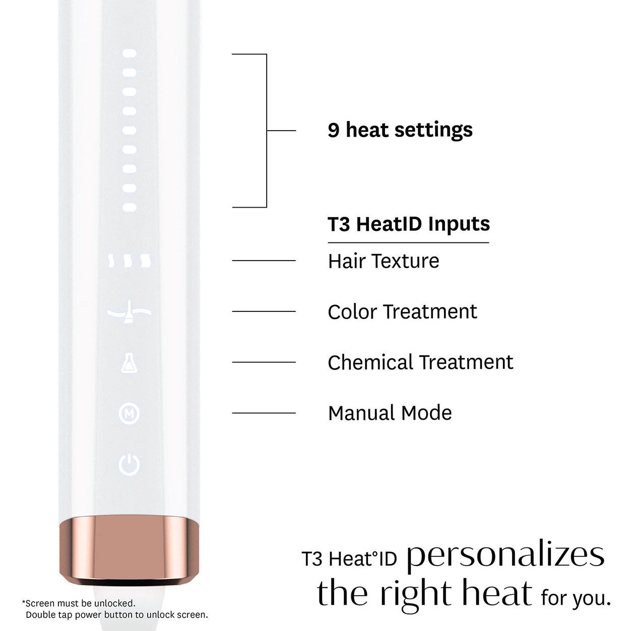 T3 Curl ID 1.25” Smart Curling Iron With Interactive Touch Interface