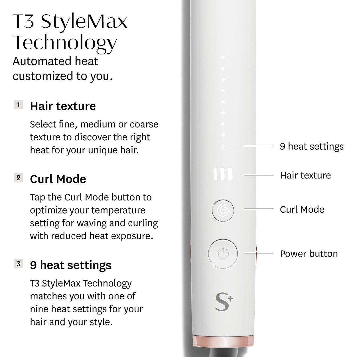 T3 Single Pass StyleMax Professional 1" Flat Iron with Custom Heat Automation