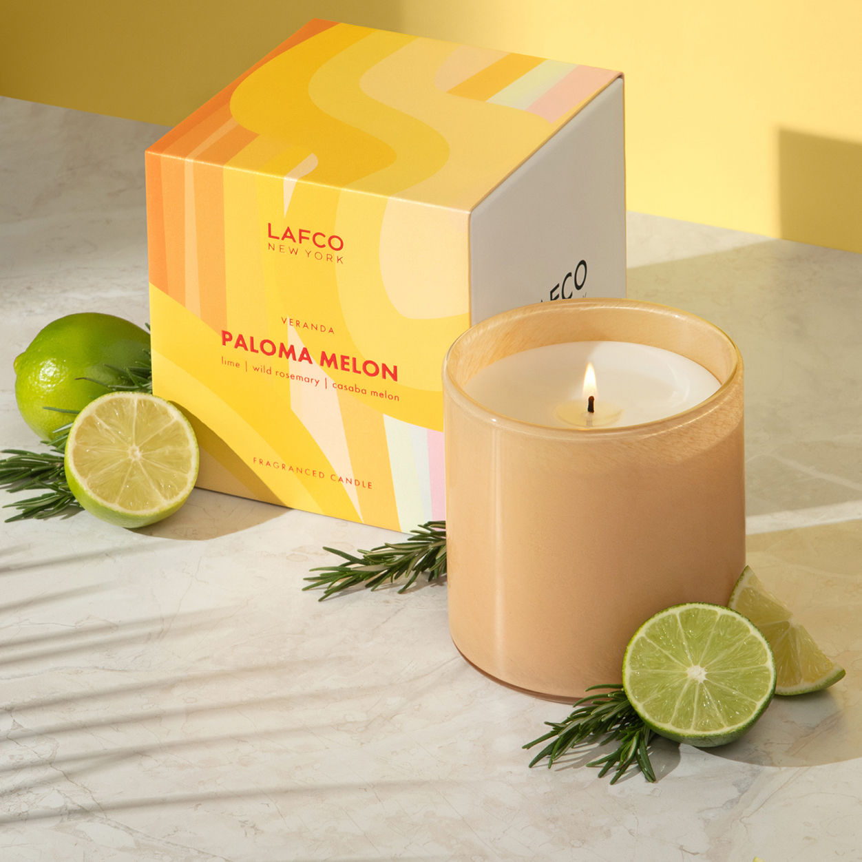 Lifestyle image of Lafco Paloma Melon Candle variant: 15.5 oz