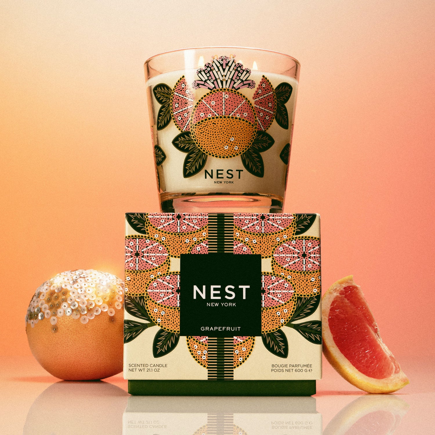 Lifestyle image of Nest New York Grapefruit Decorative Candle