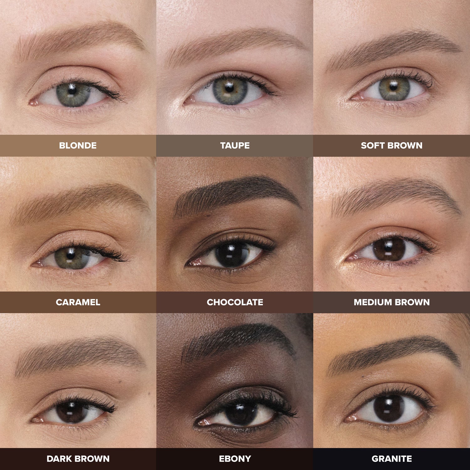 A shade comparison of Anastasia Beverly Hills ArchiBrow Pencil