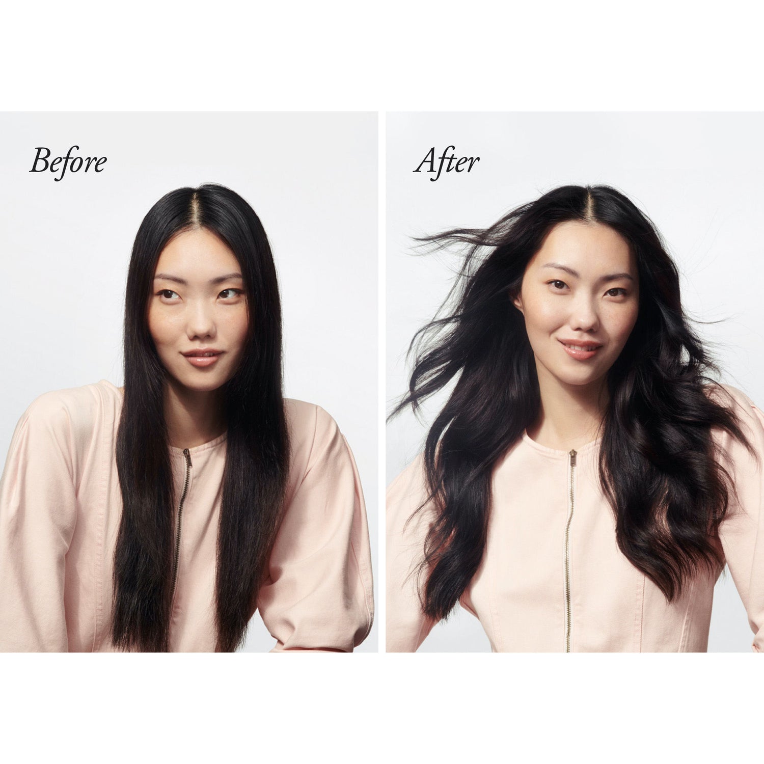 Before and after results of using Oribe Crème For Style