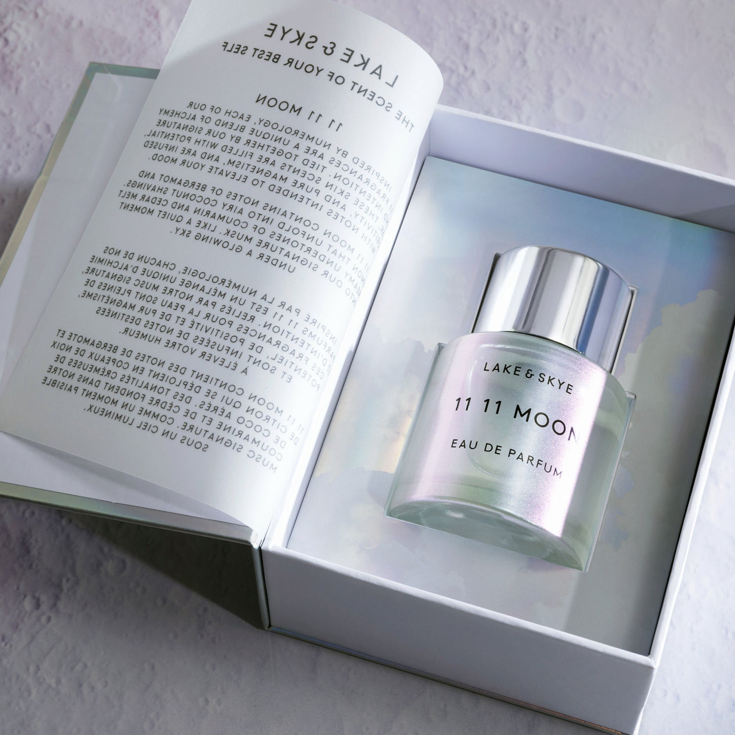 Image of an open Lake & Skye 11 11 Moon Eau de Parfum