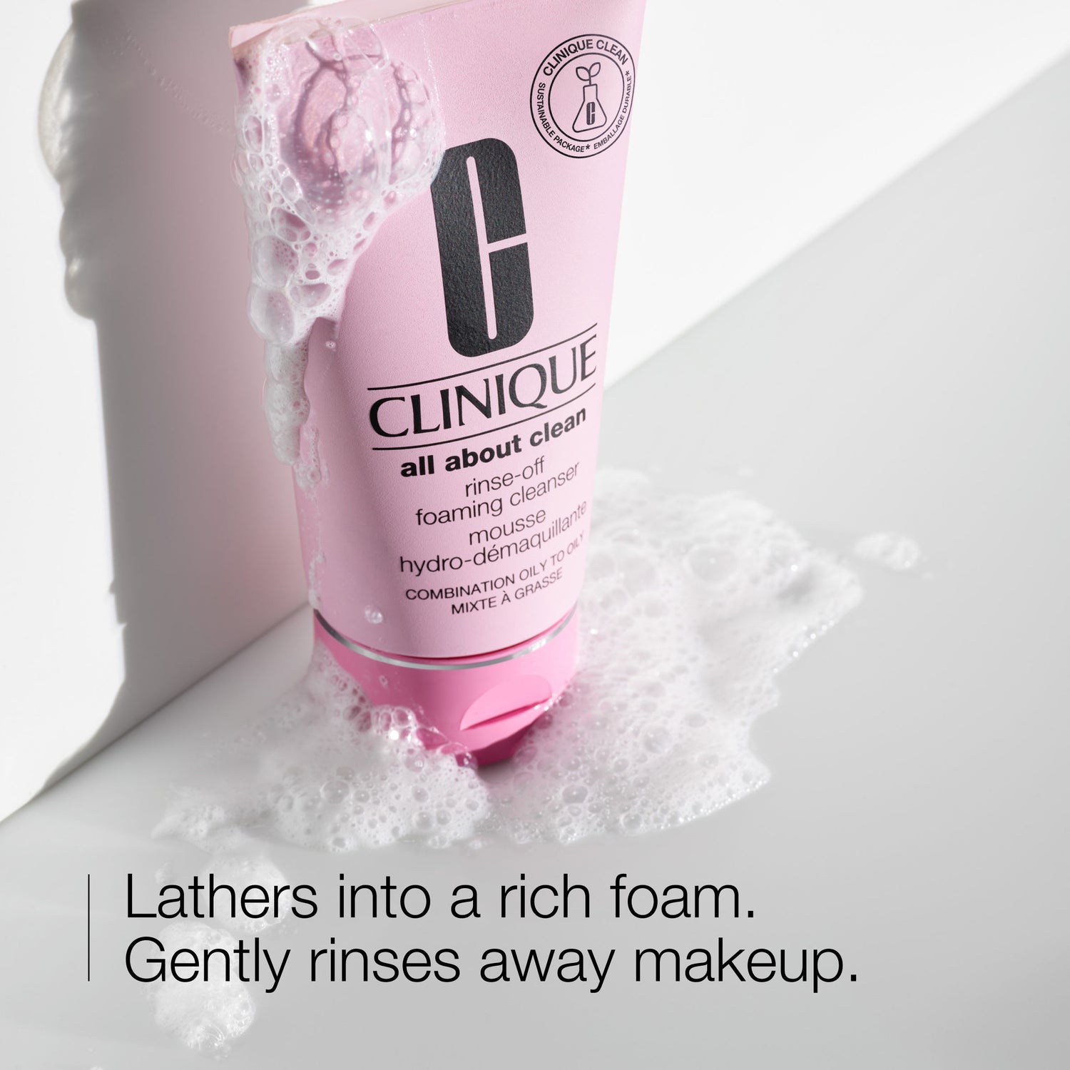Lifestyle image of Clinique All About Clean Rinse-Off Foaming Face Cleanser