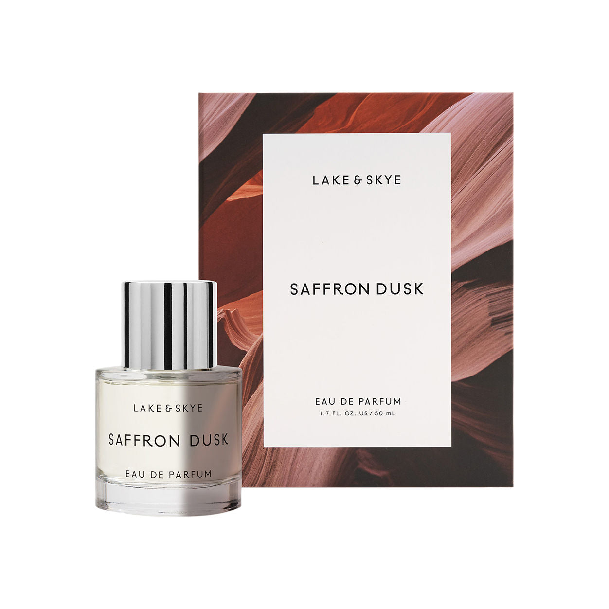 Image of the Lake & Skye Saffron Dusk Eau de Parfum box
