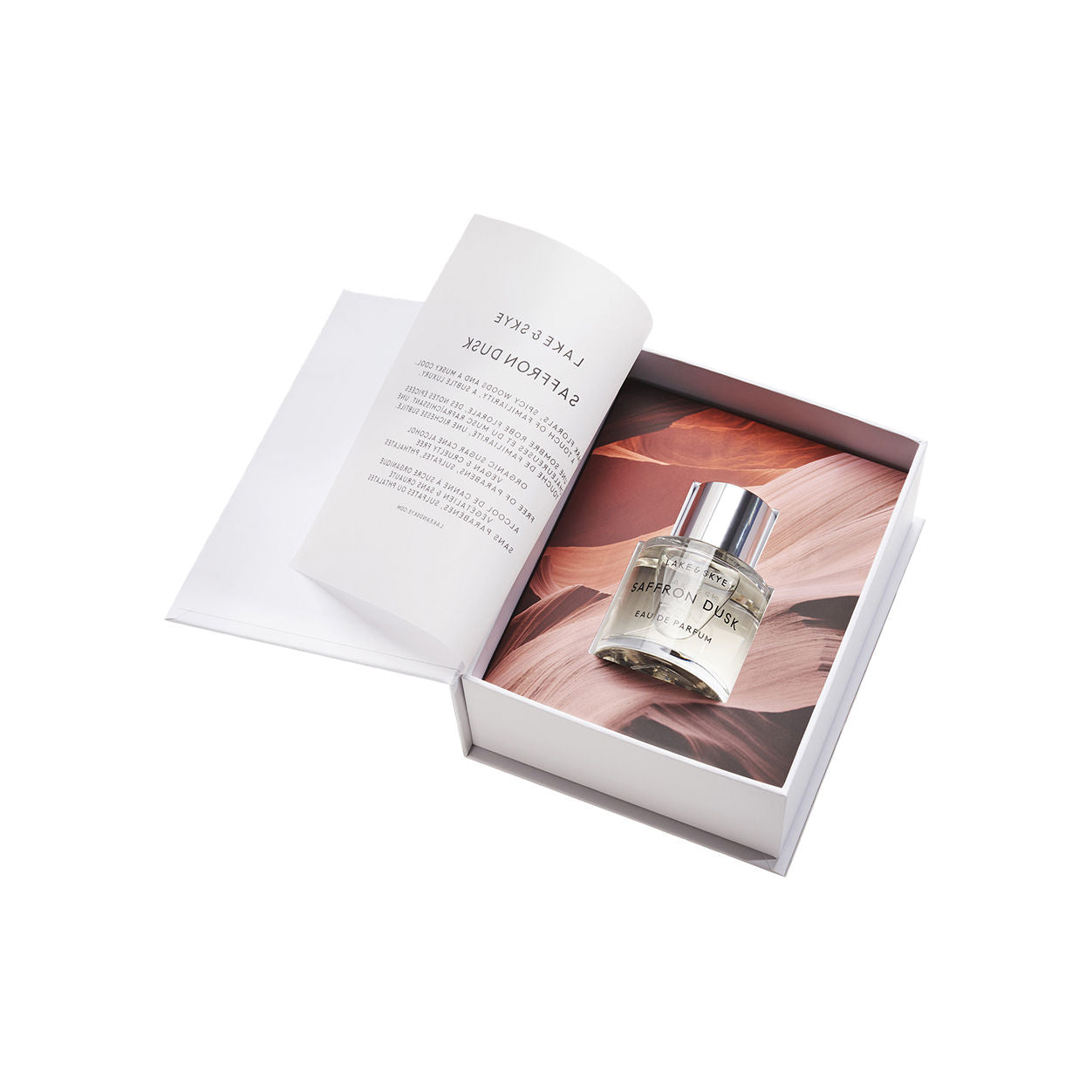 Image of the Lake & Skye Saffron Dusk Eau de Parfum box