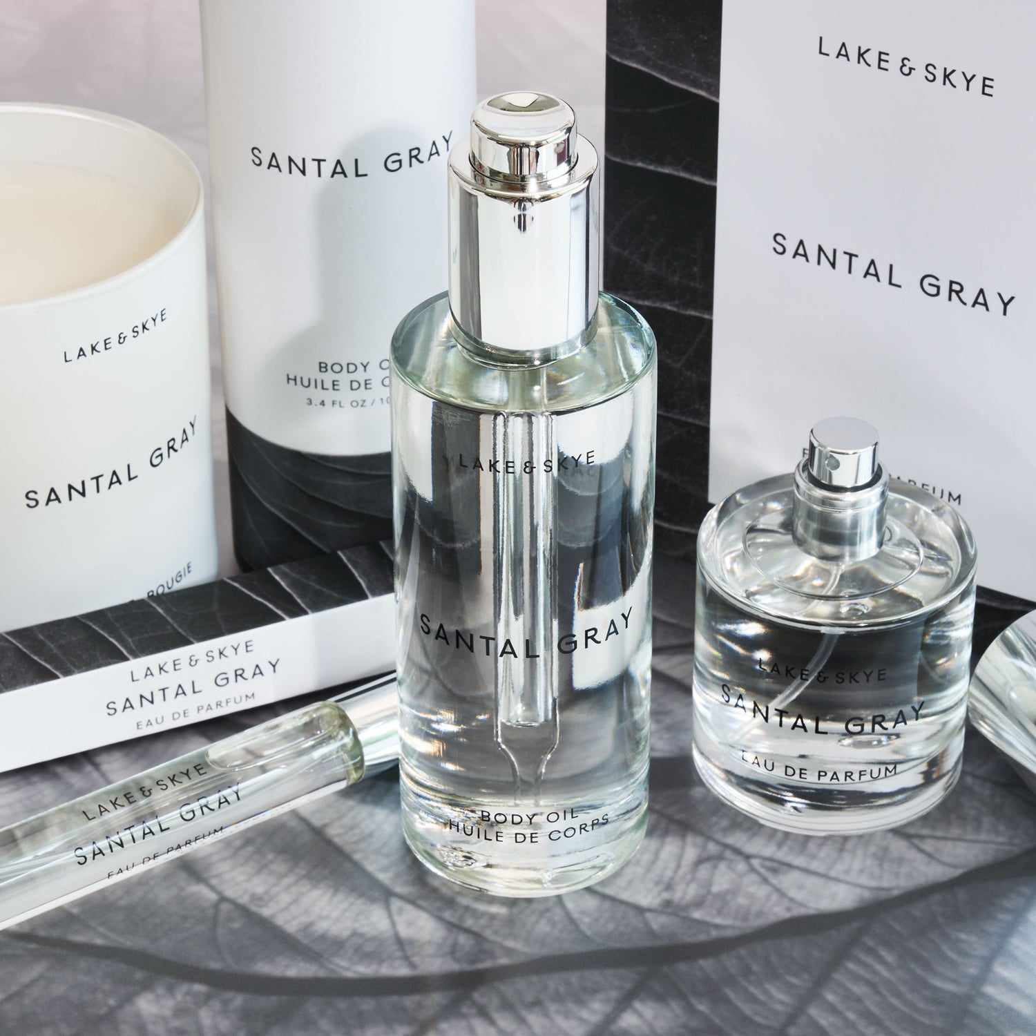 Lifestyle image of Lake & Skye Santal Gray Body Oil