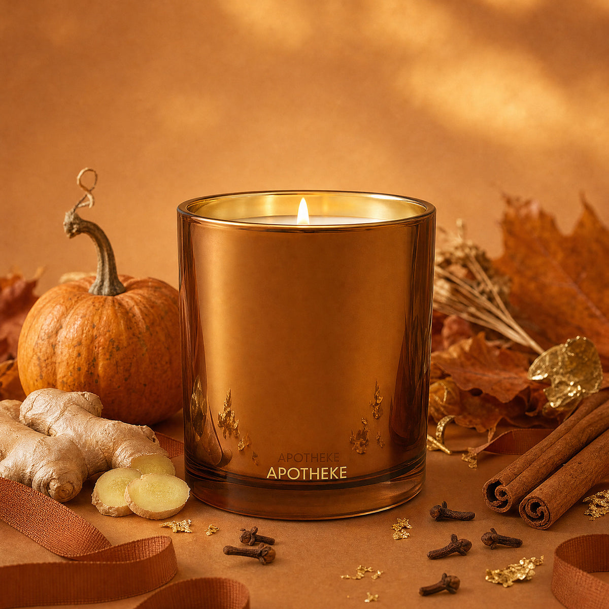 Lifestyle image of Apotheke Pumpkin Ginger Classic Scented Candle (Limited Edition)