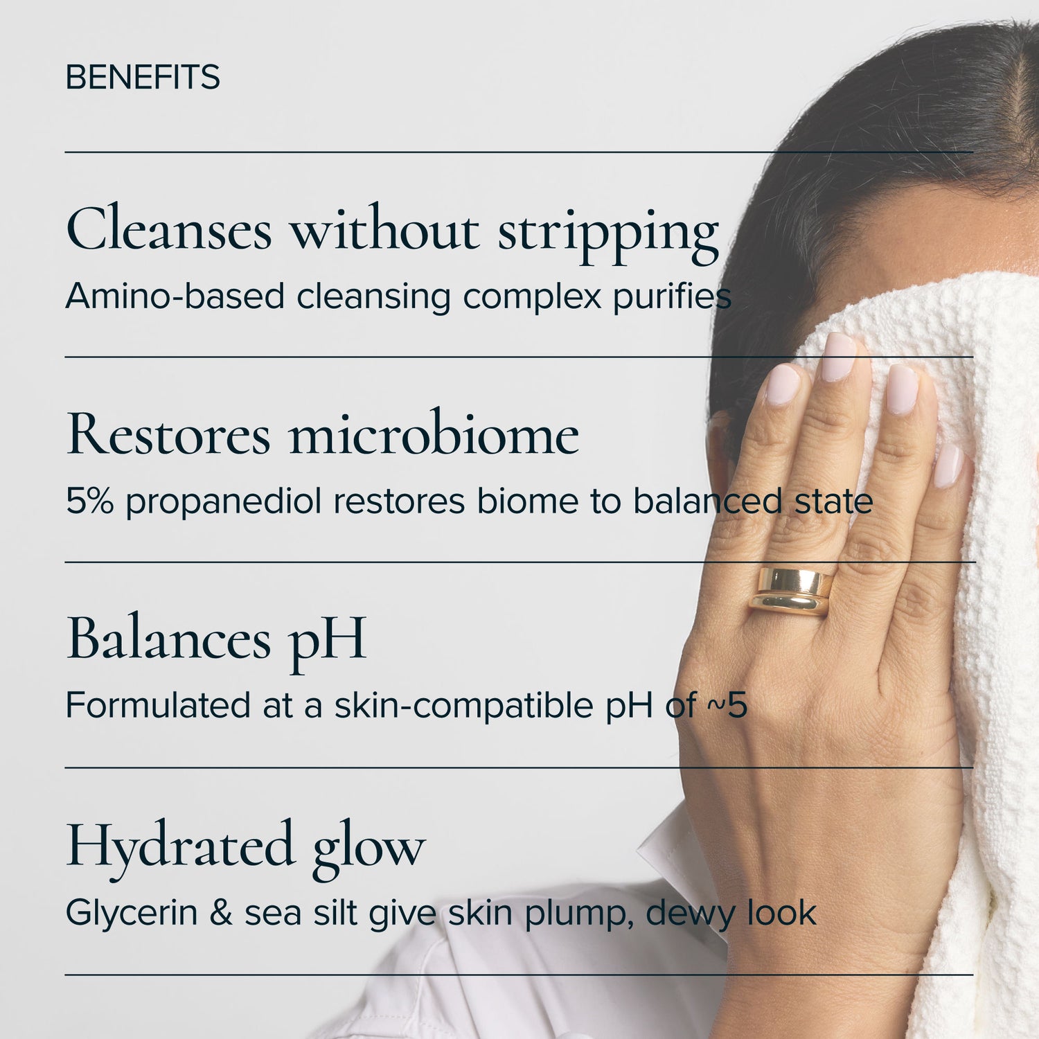 Lifestyle image of Mara Aura Cleanse Foaming Gel Cleanser