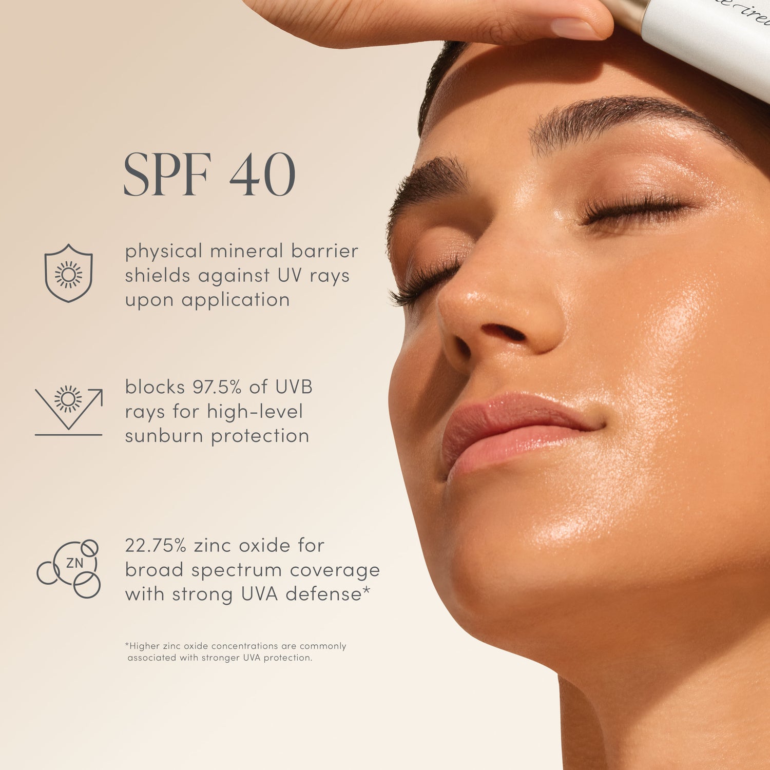 Information related to Jane Iredale Glow Fixation SPF 40 Sheer Tint Skin Enhancer with Squalane & Niacinamide