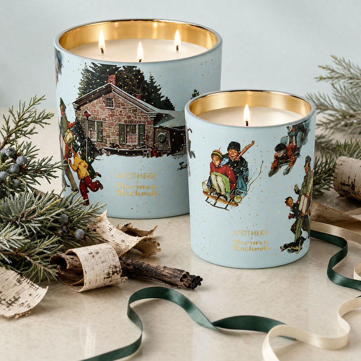 Image of product in the same collection as Apotheke Juniper Birch Norman Rockwell Classic Candle (Limited Edition)