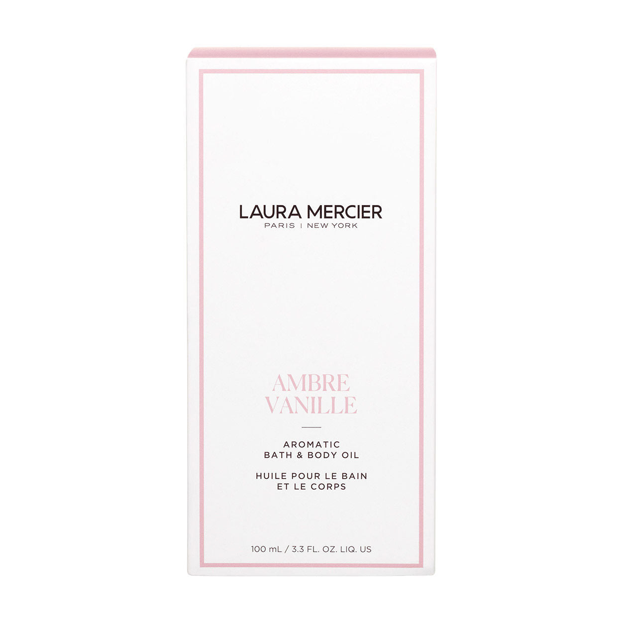 Image of the Laura Mercier Ambre Vanille Aromatic Bath and Body Oil box