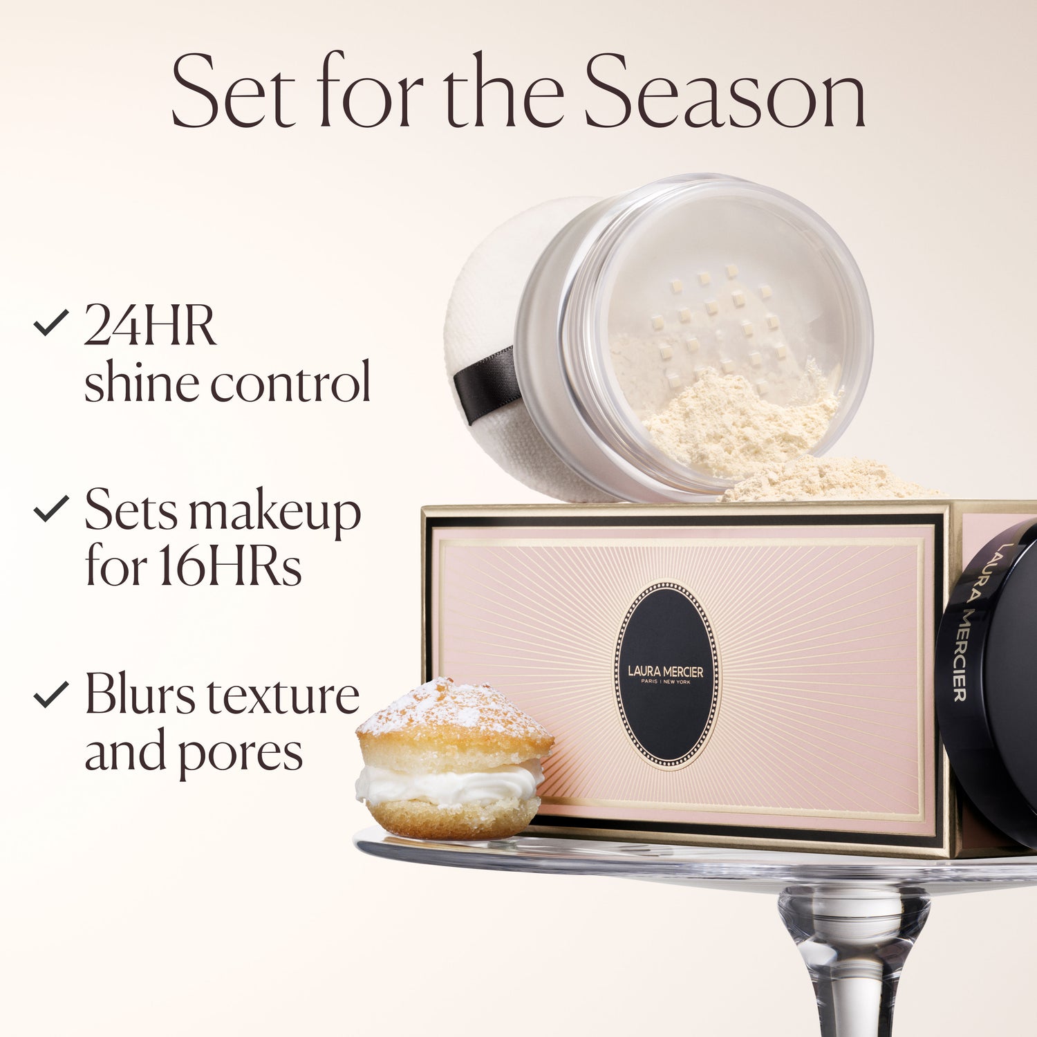 Information related to Laura Mercier Indulgent Icons Translucent Loose Setting Powder and Velour Puff Set (Limited Edition)
