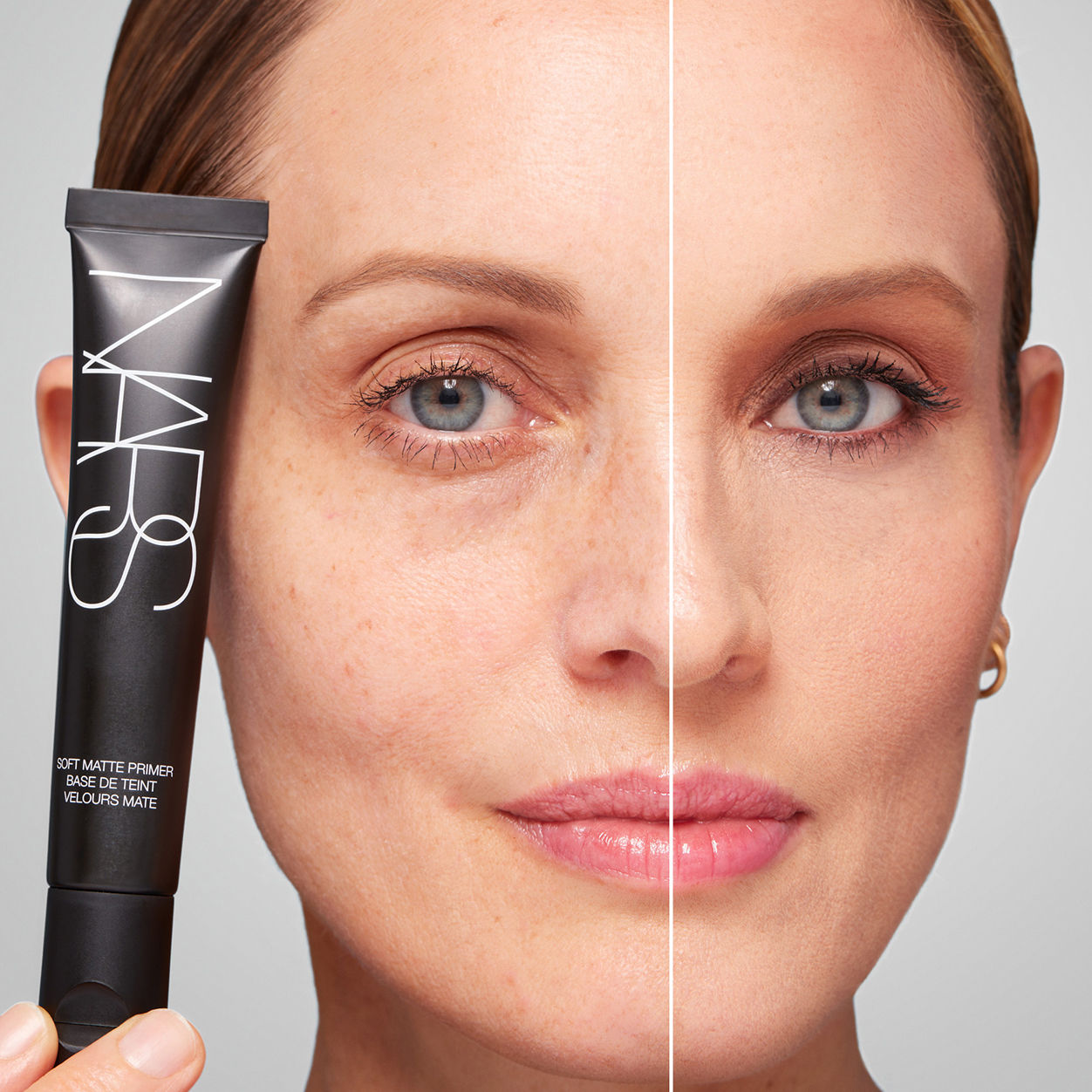 Before and after results of using Nars Soft Matte Primer