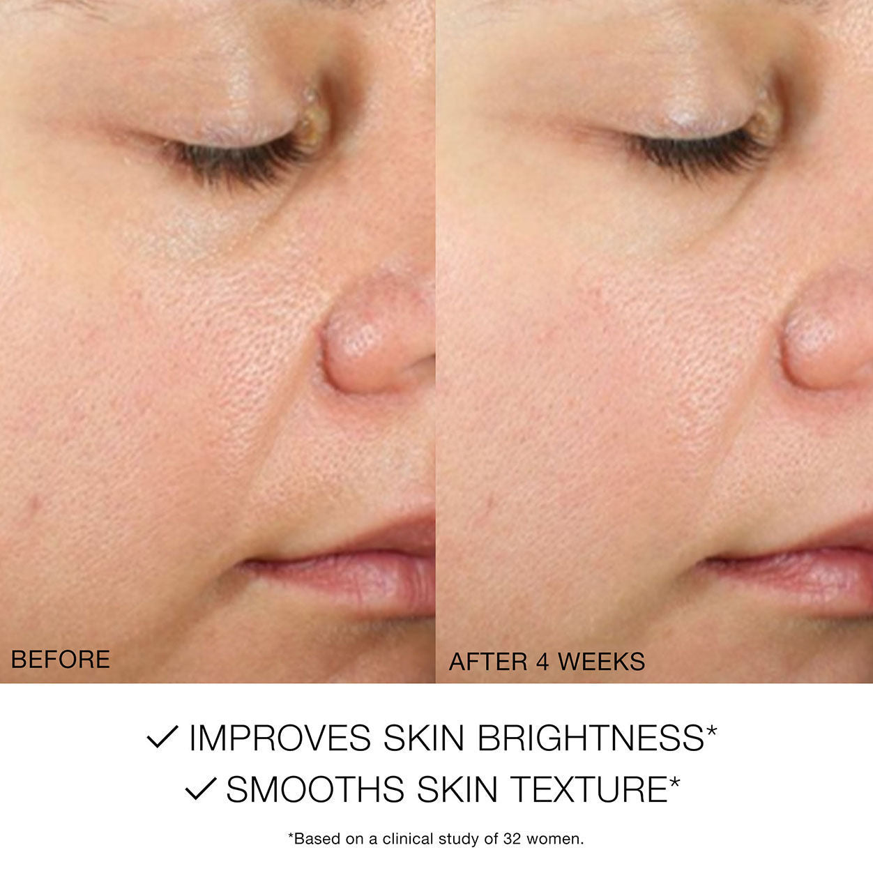 Before and after results of using Nars Light Reflecting Hydrating Primer