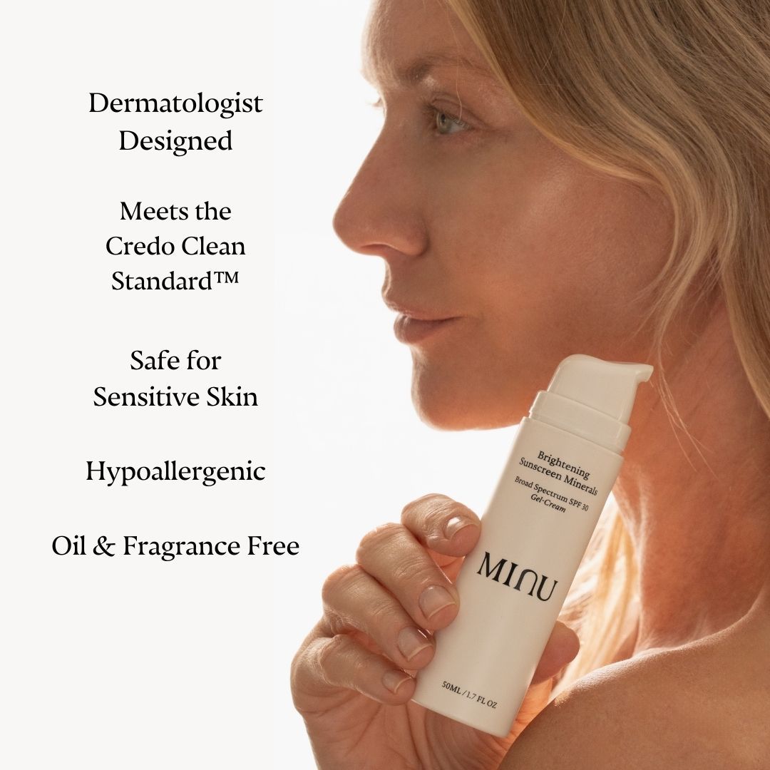 Information related to Minu Brightening Sunscreen Minerals Broad Spectrum SPF 30 Gel-Cream