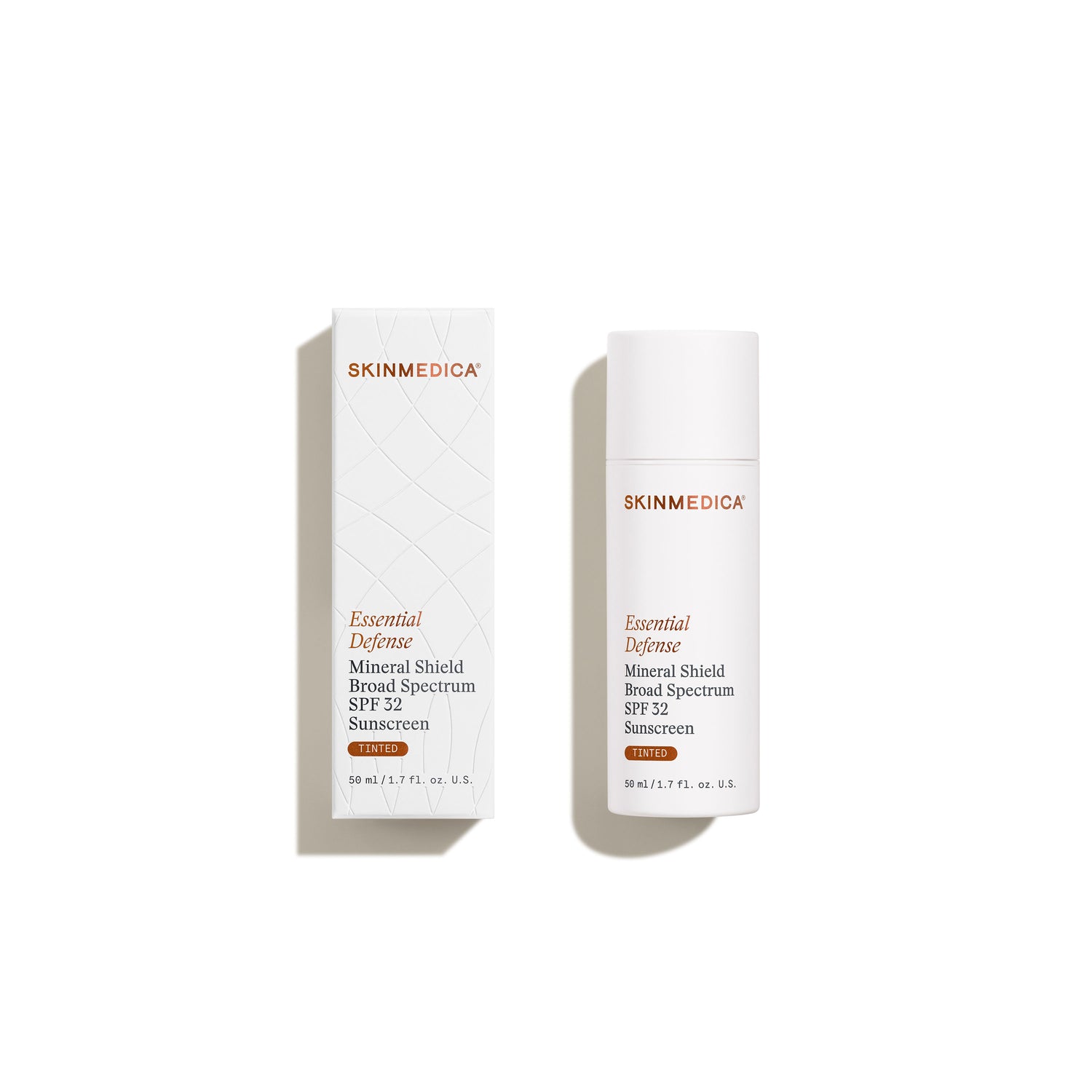 Image of the SkinMedica Essential Defense Mineral Shield Broad Spectrum SPF 32 Sunscreen Tinted box