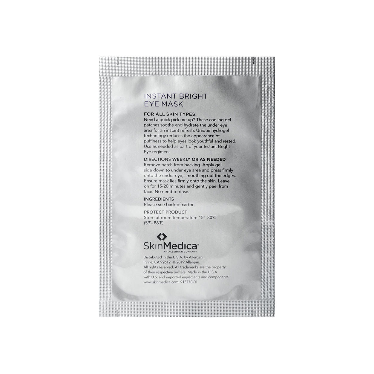 Back image of SkinMedica Instant Bright Eye Masks