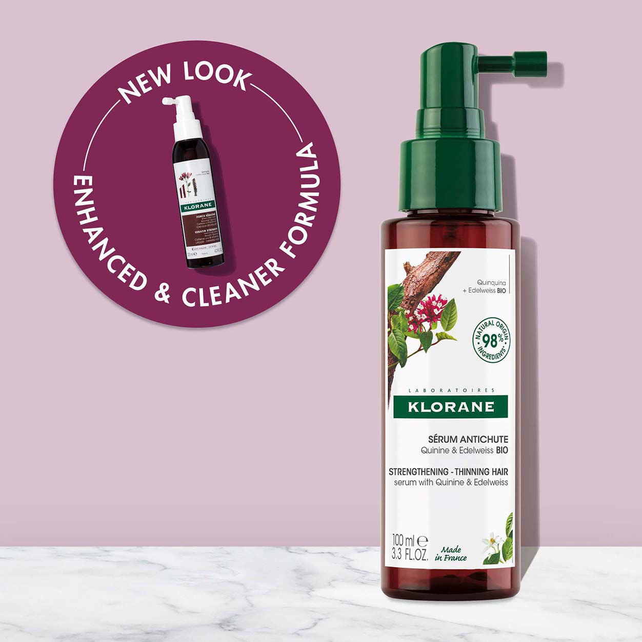 Lifestyle image of Klorane Strengthening Thinning Hair Serum With Quinine and Edelweiss