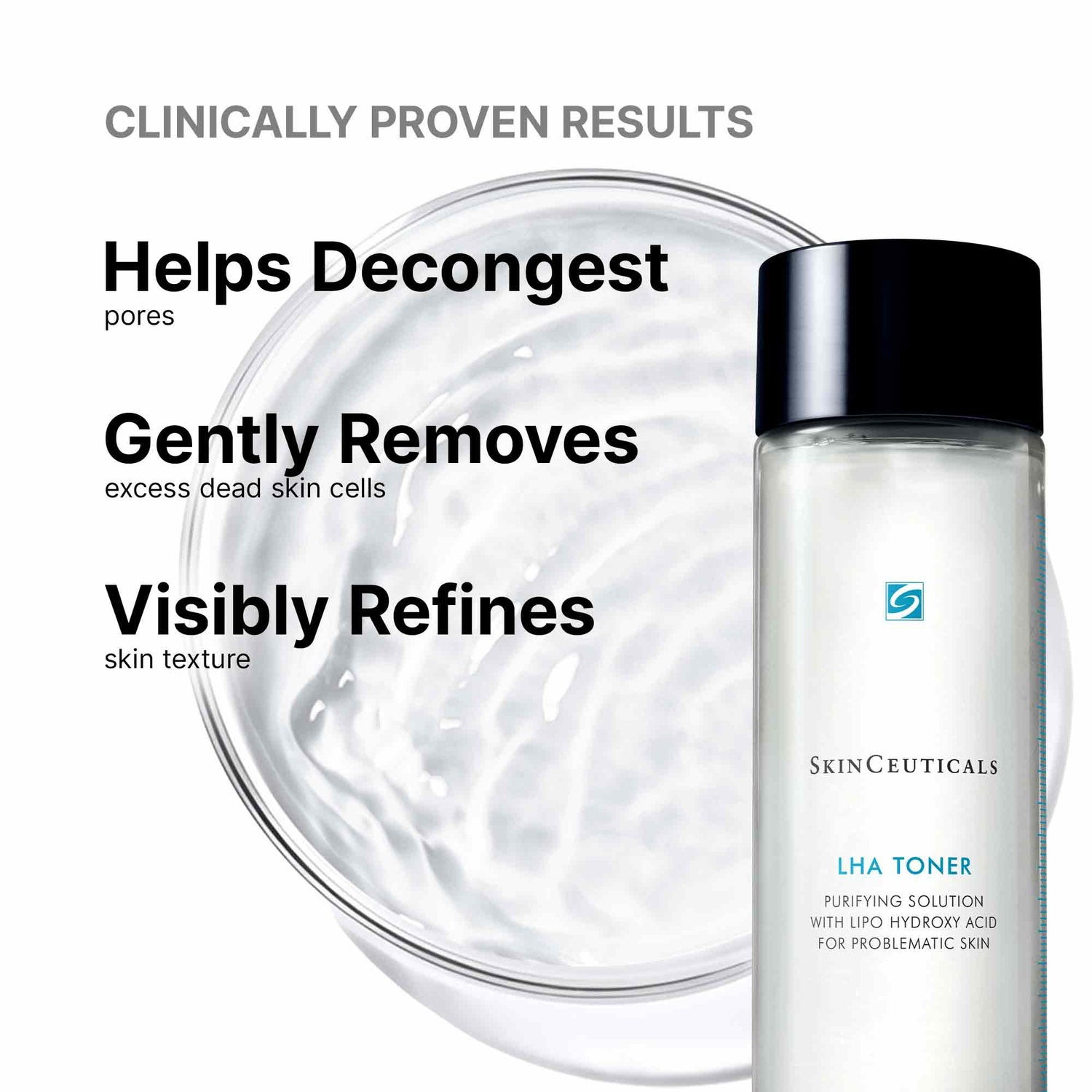 Before and after results of using SkinCeuticals LHA Toner