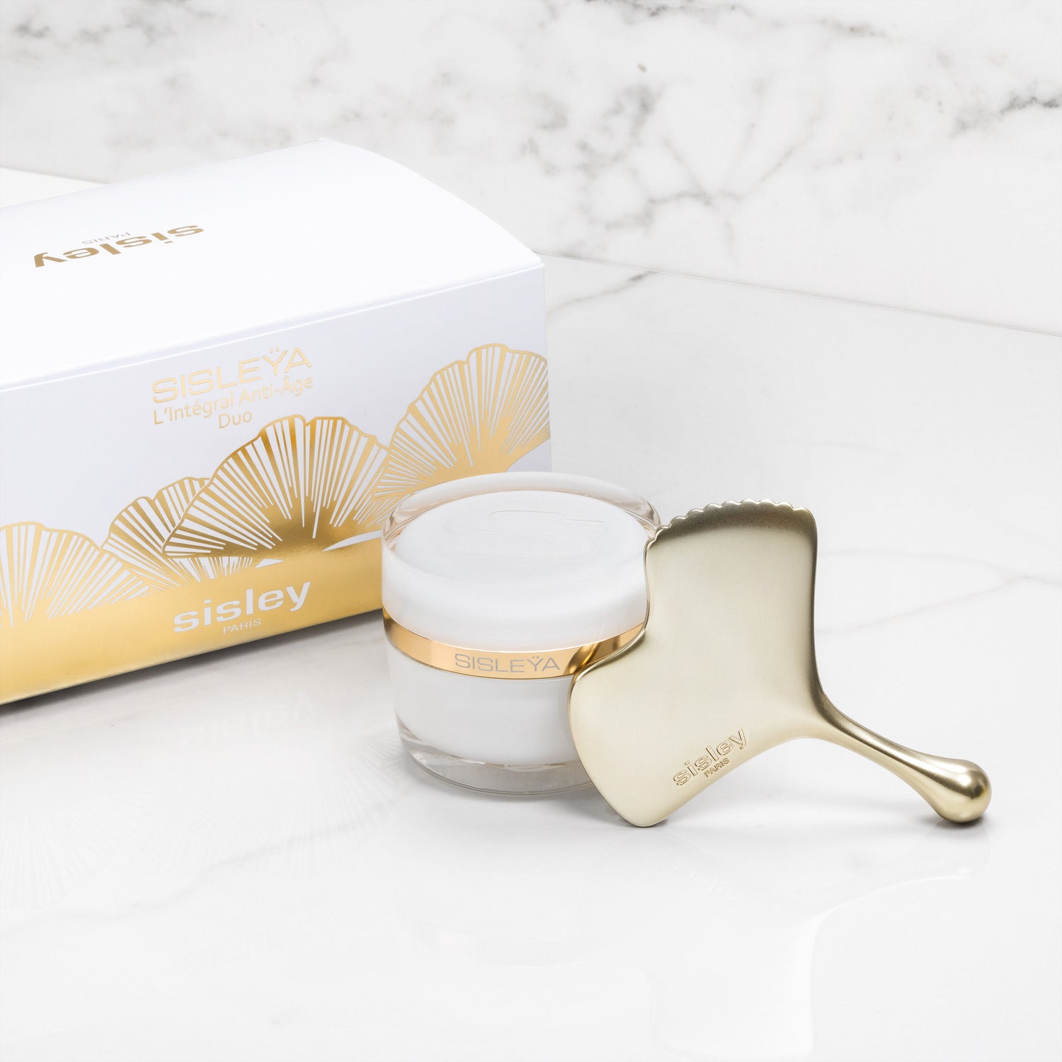 Image of the Sisley Paris Sisleÿa L'Intégral Anti-Age and Ginkgo Gua Sha Duo Set box