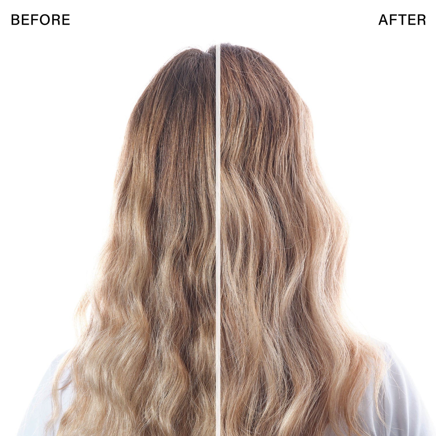 Before and after results of using Sisley Paris Blonde, White & Grey Beautifying Hair Care Mask