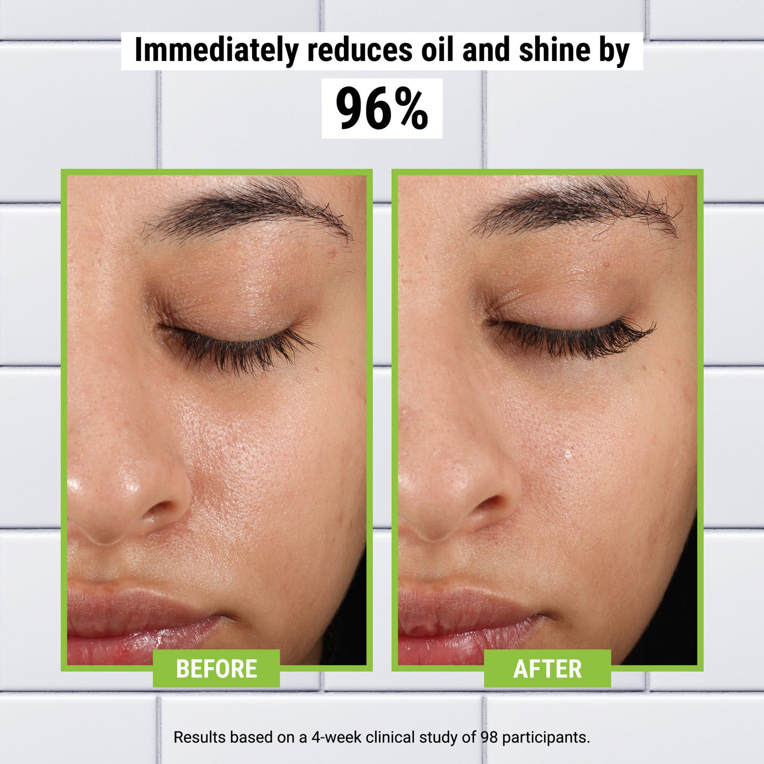 Before and after results of using Kiehl's Since 1851 Rare Earth Deep Pore-Minimizing and Polishing Powder Cleanser