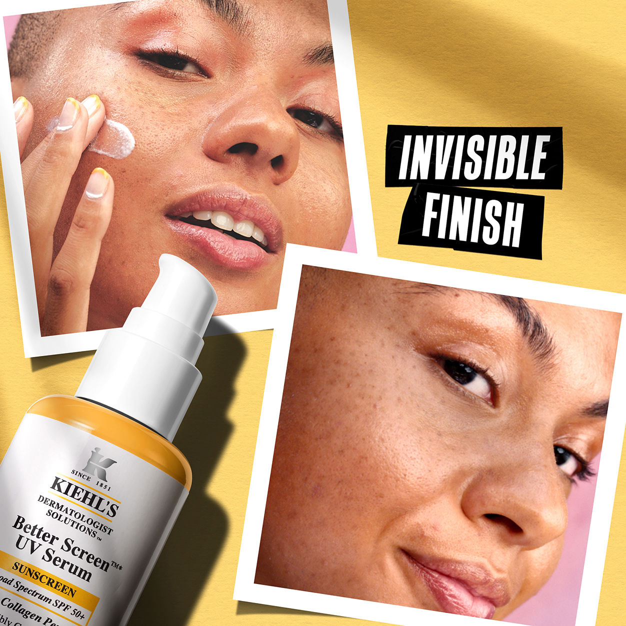 Before and after results of using Kiehl's Since 1851 Better Screen UV Serum SPF 50+