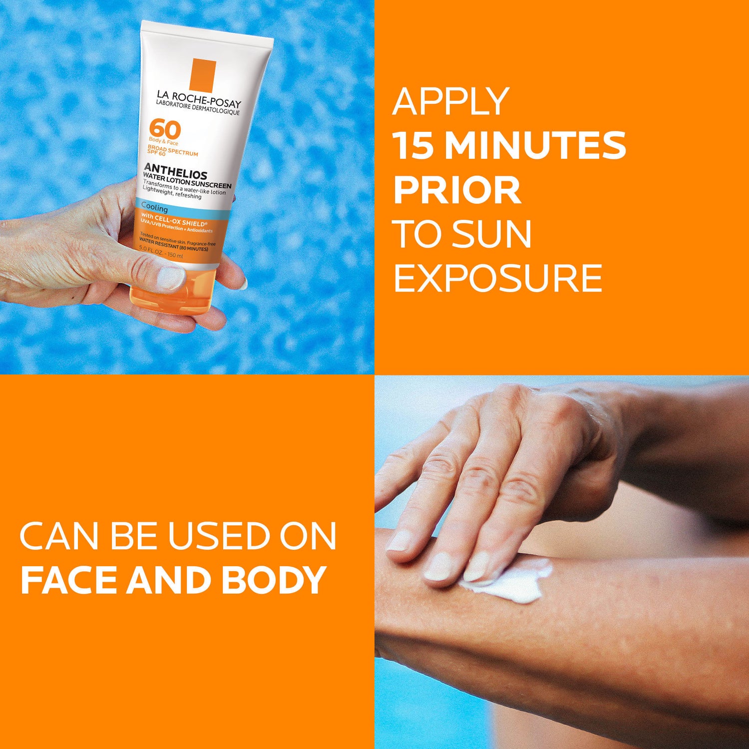 Lifestyle image of La Roche-Posay Anthelios Cooling Water Lotion Sunscreen SPF 60