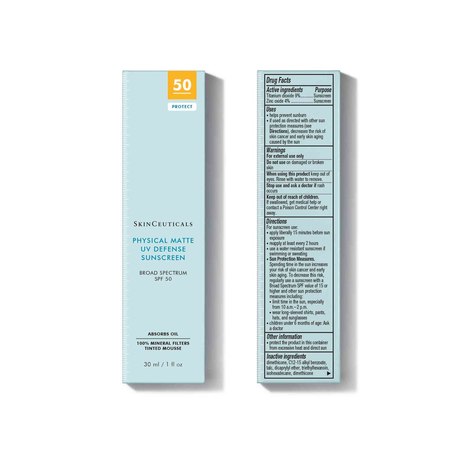 Image of the SkinCeuticals Physical Matte UV Defense SPF 50 box
