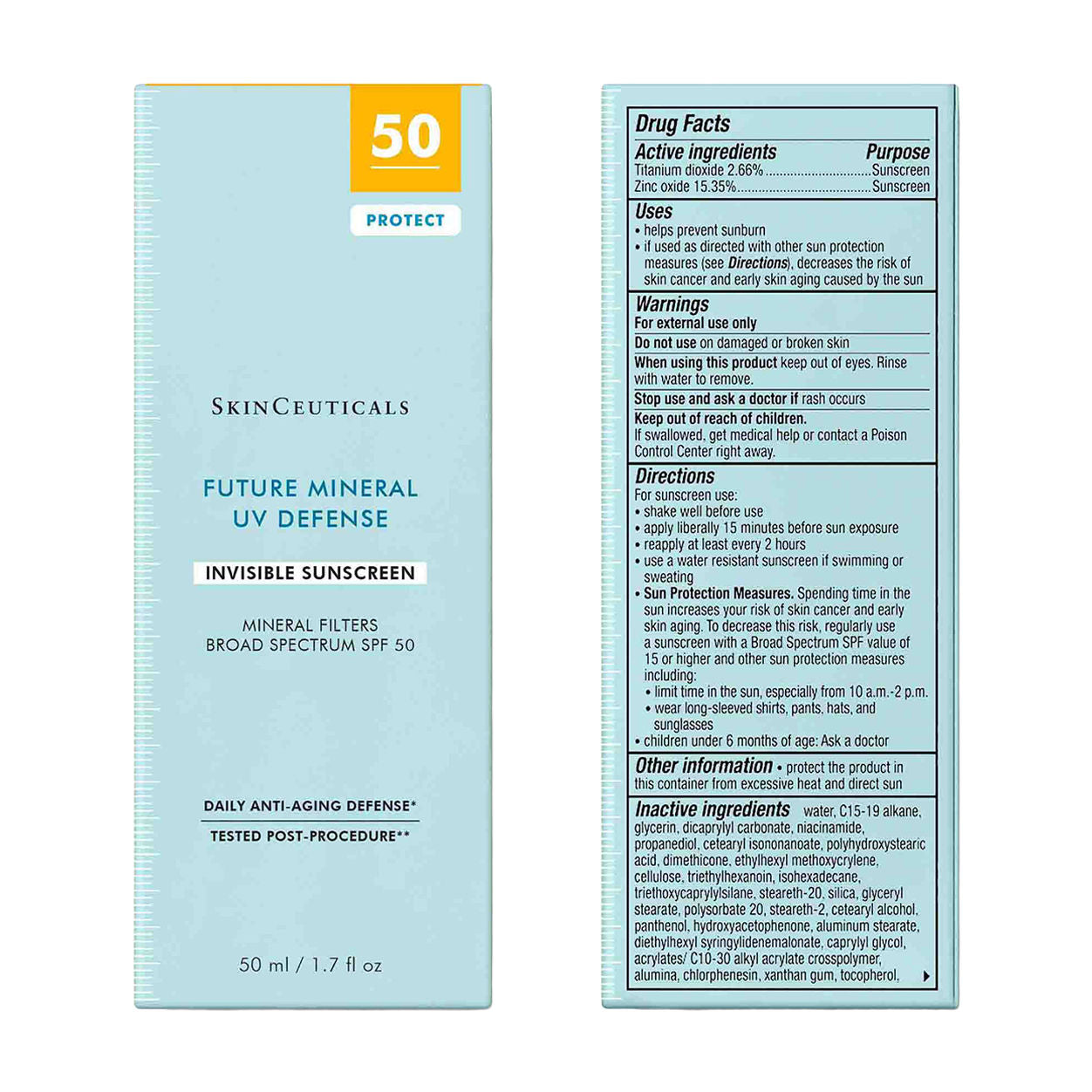 Information related to SkinCeuticals Future Mineral UV Defense SPF 50 Invisible Sunscreen