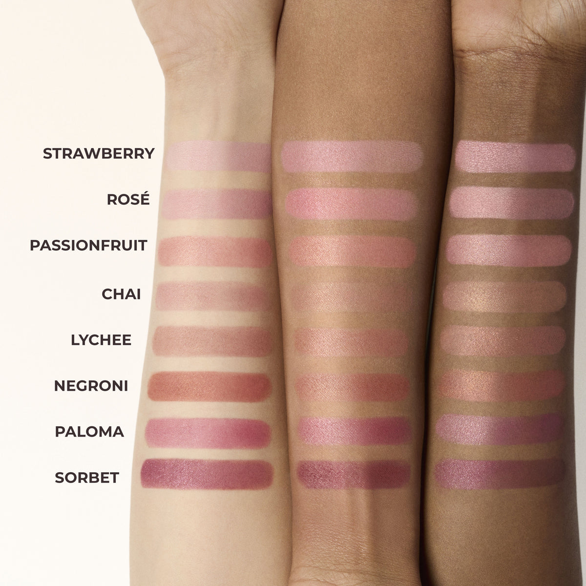 An arm swatch of Laura Mercier Blush Color Infusion Duo