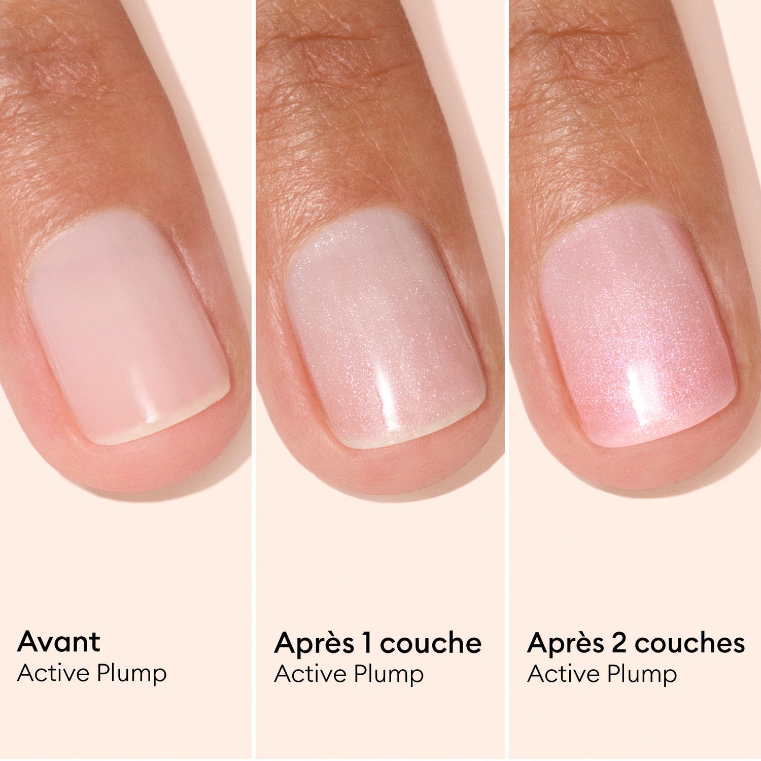 A shade comparison of Manucurist Active Plump
