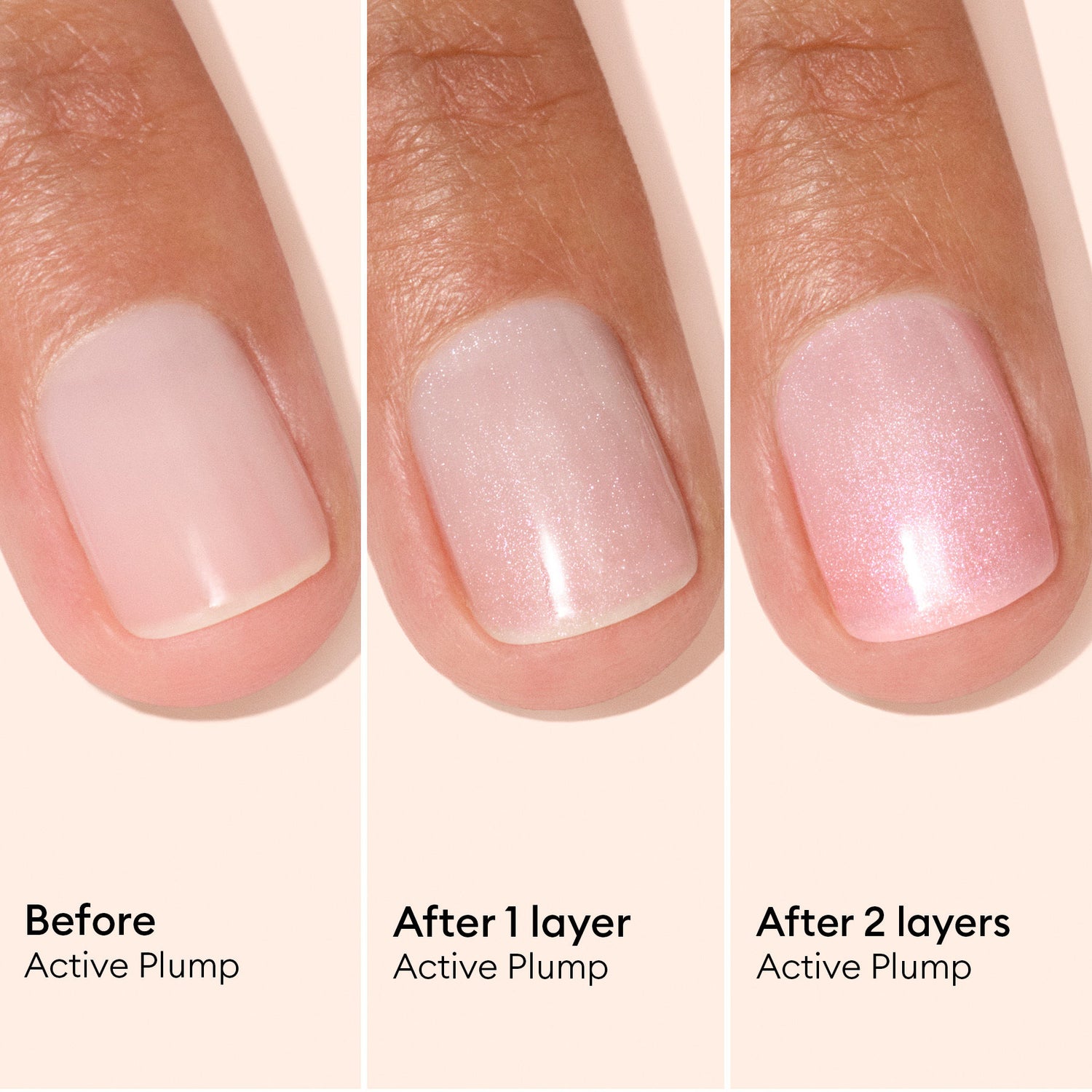 A shade comparison of Manucurist Active Plump