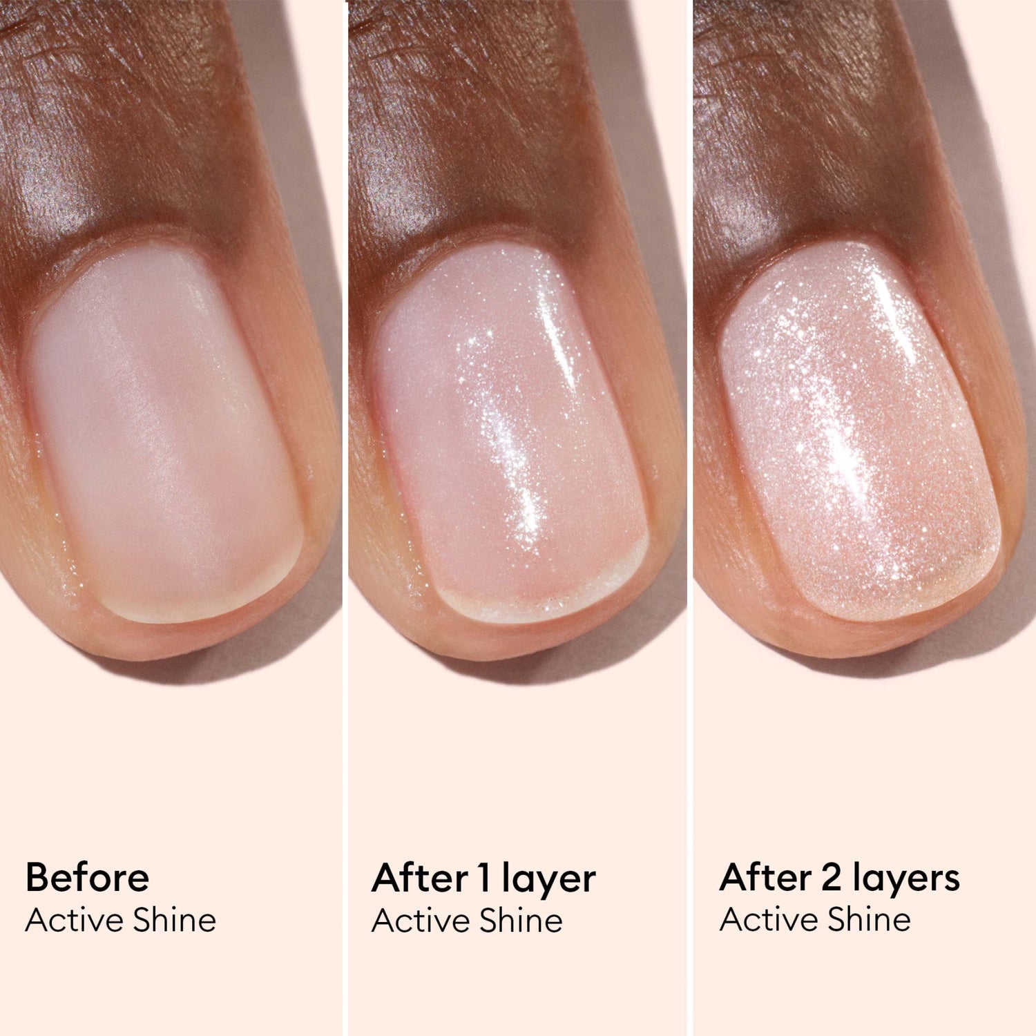Before and after results of using Manucurist Active Shine
