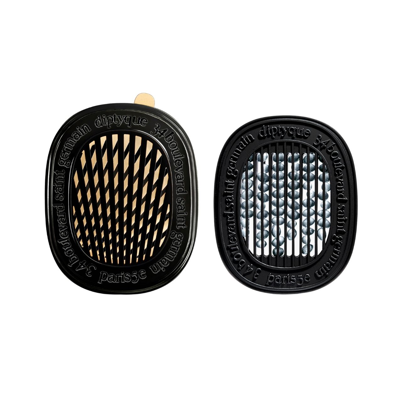 Image of an open Diptyque Roses Car Diffuser and Insert