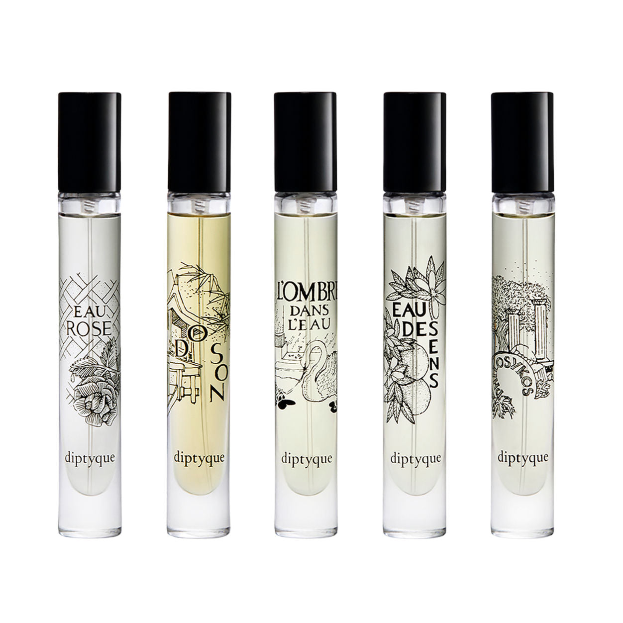 Image of an open Diptyque Precomposed Set of 5 Eau de Toilettes