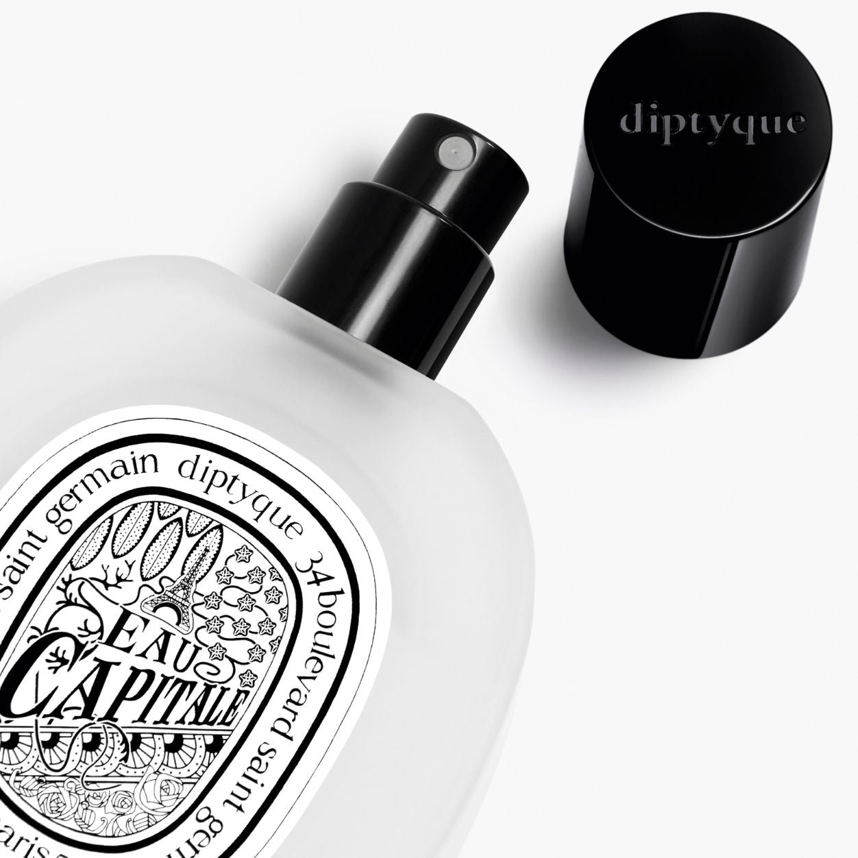 Image of an open Diptyque Eau Capitale Hair Mist