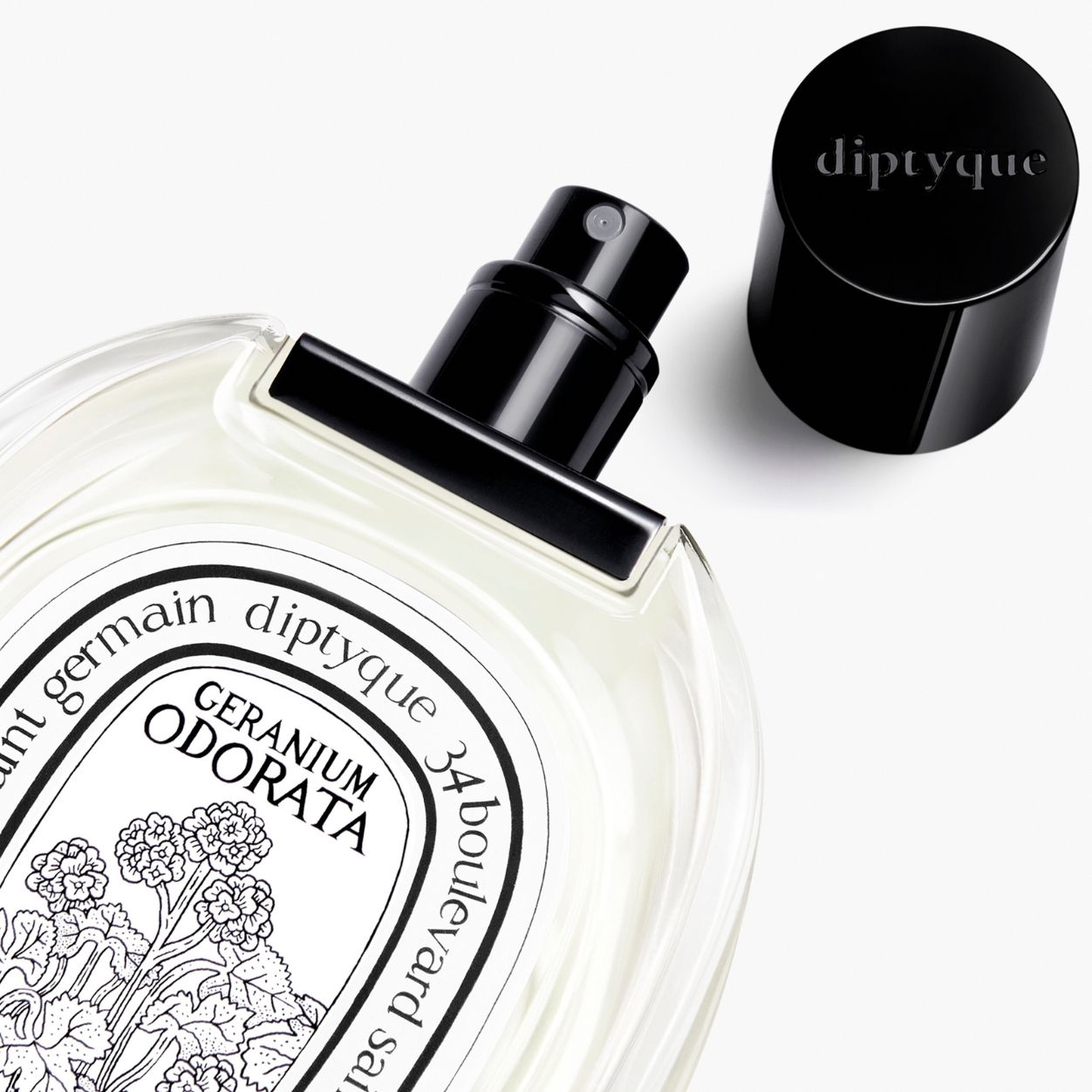Image of an open Diptyque Geranium Odorata Eau De Toilette
