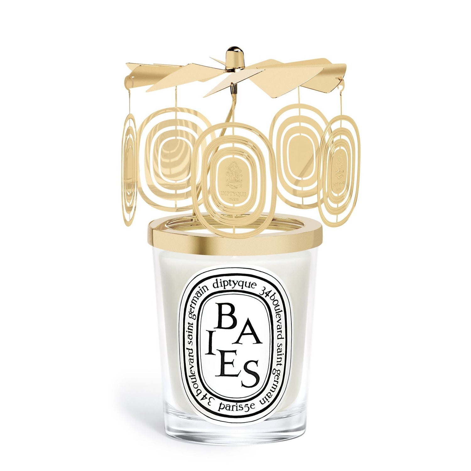 Image of an open Diptyque Holiday Carousel For Classic Candle (Limited Edition)