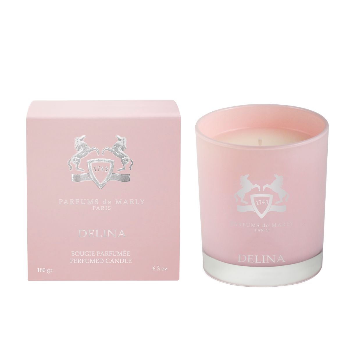 Image of an open Parfums de Marly Delina Candle