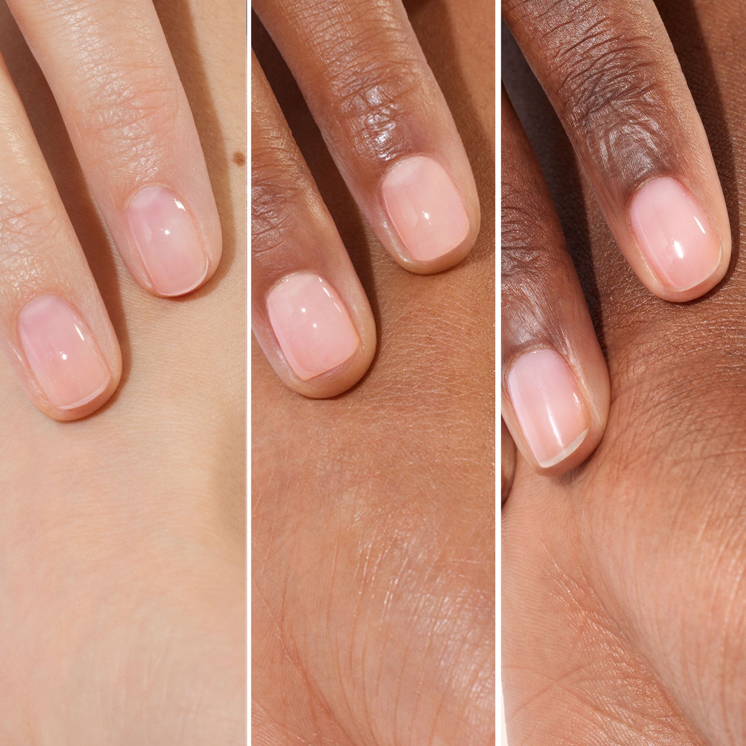 A shade comparison of Manucurist Glow Manicure Set