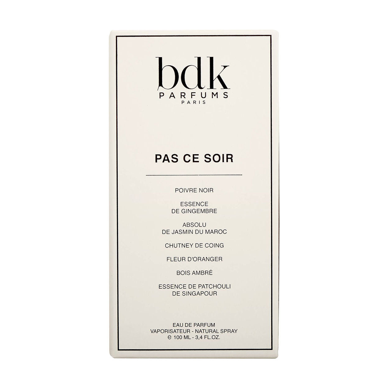 Image of the BDK Parfums Pas Ce Soir Eau de Parfum box