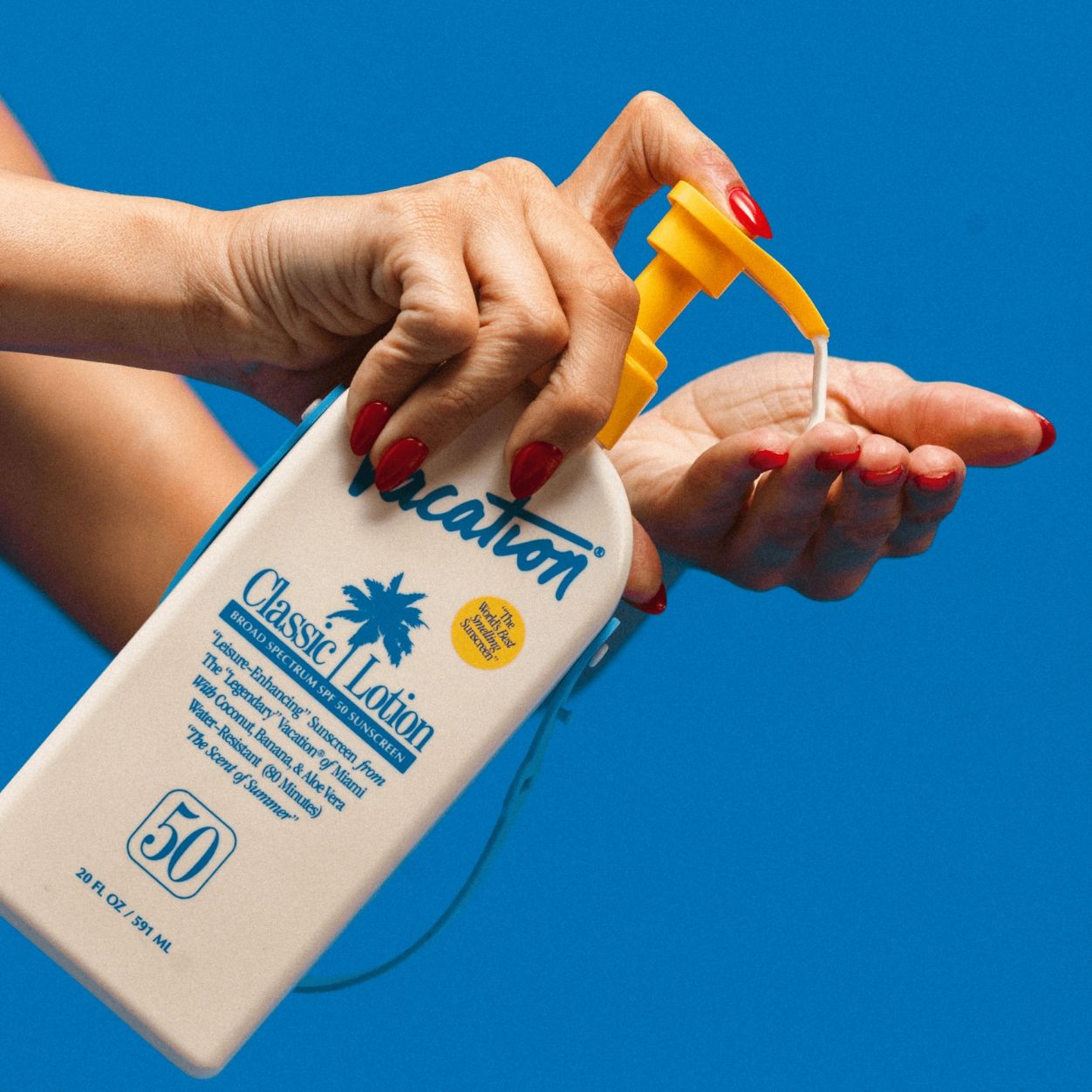 An arm swatch of Vacation Classic Lotion SPF 50 Sun Jug