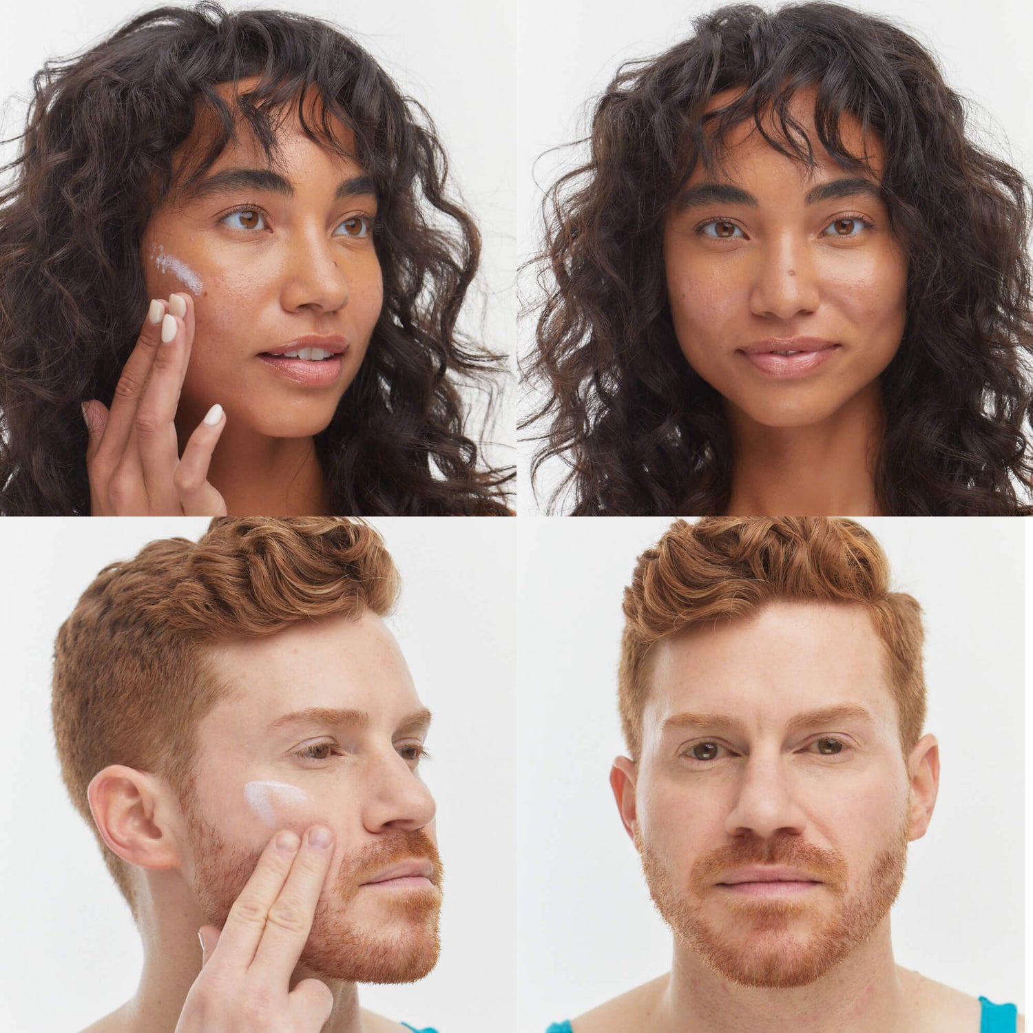 Before and after results of using Vacation Shake Shake SPF 50 Mineral Milk