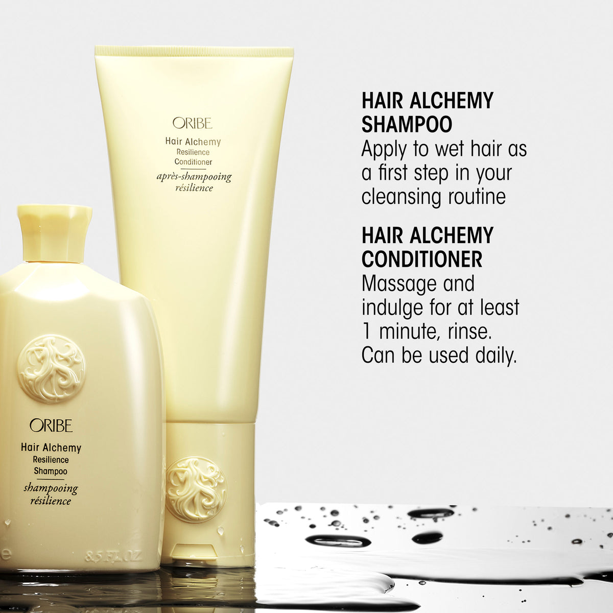 Lifestyle image of Oribe Hair Alchemy Strengthening Shampoo for Fragile & Weak Hair