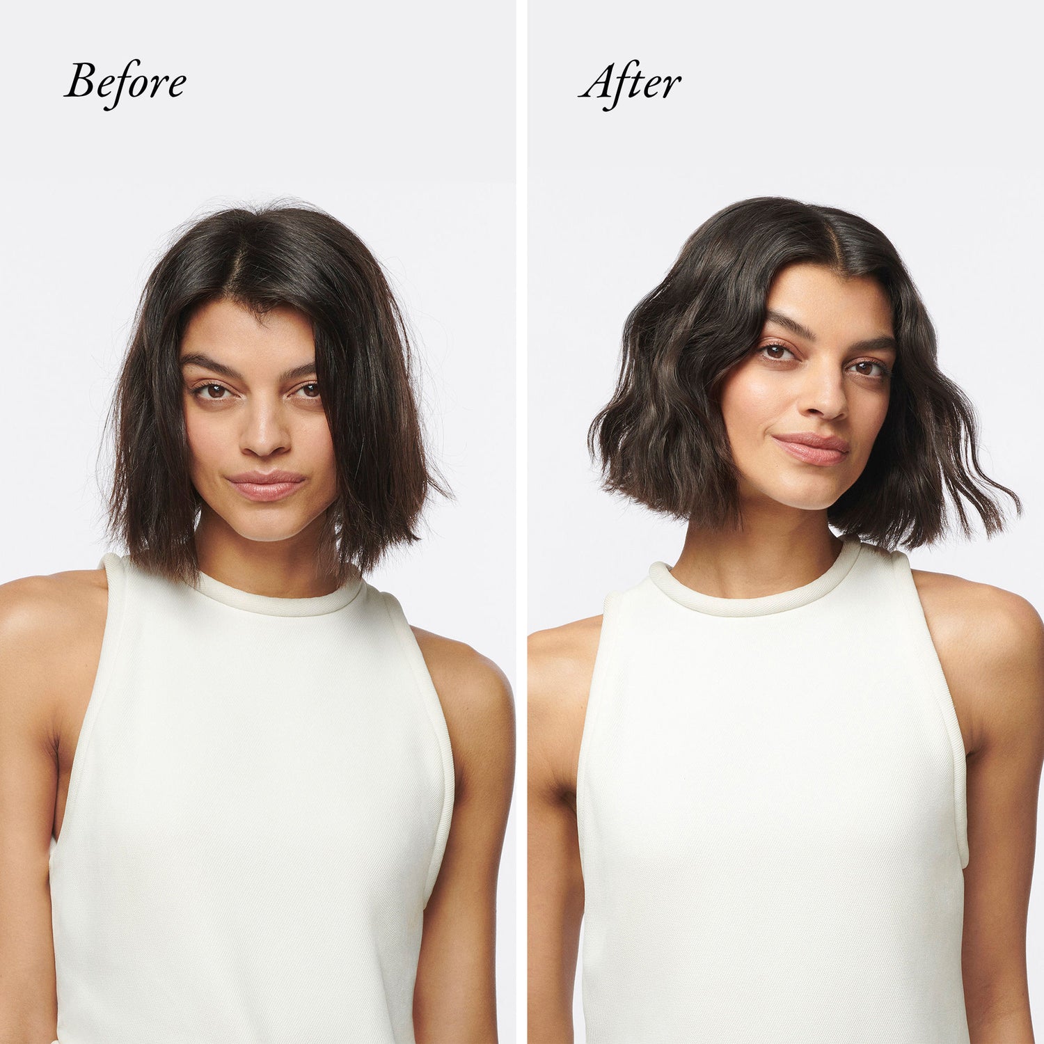 Before and after results of using Oribe Hair Alchemy Strengthening Treatment Serum for Breakage-Prone Hair