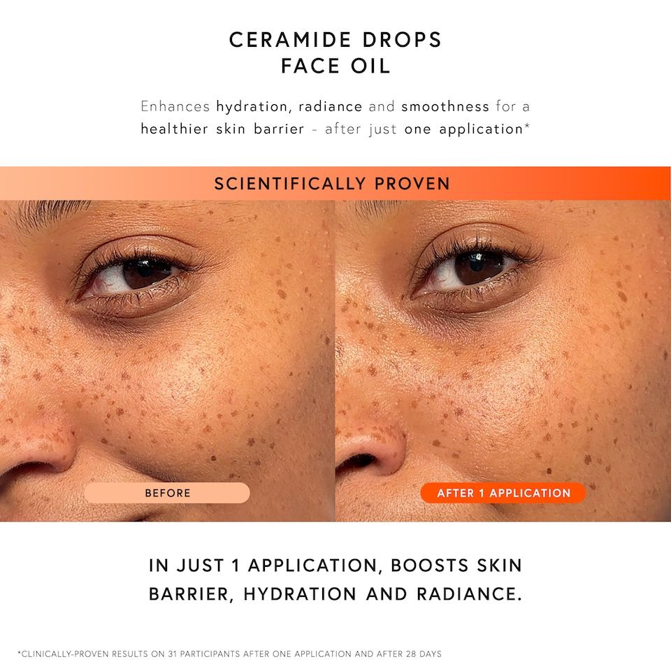 Before and after results of using Dr. Barbara Sturm Ceramide Drops