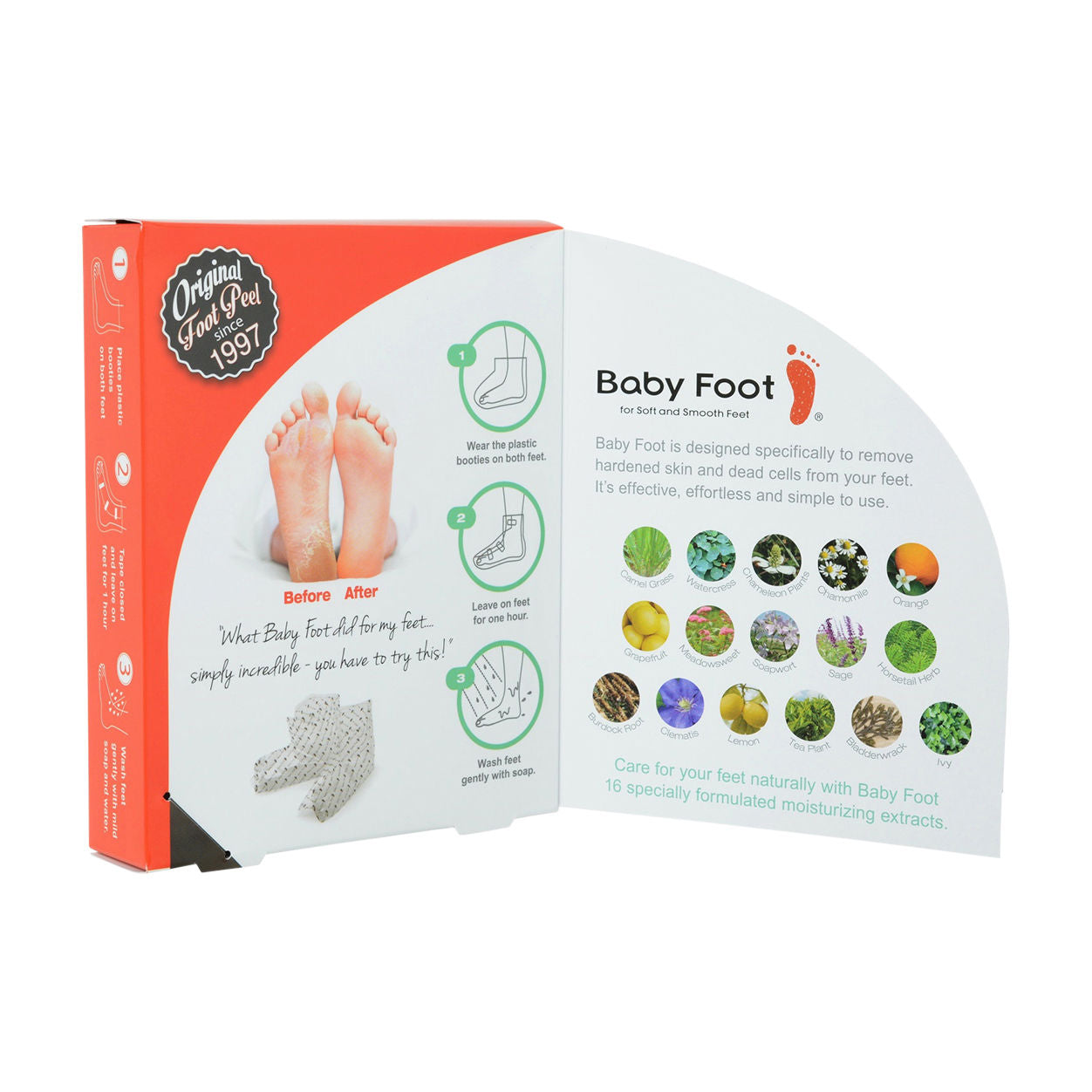 Image of an open Baby Foot Baby Foot Exfoliation Foot Peel For Men